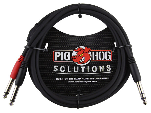 Pig Hog Solutions - 6ft TRS(M)-Dual 1/4" Insert Cable