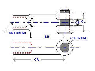 Forged Rod Clevis Dimensional Print