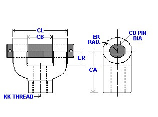 Cast Rod Clevis Dimensional Print