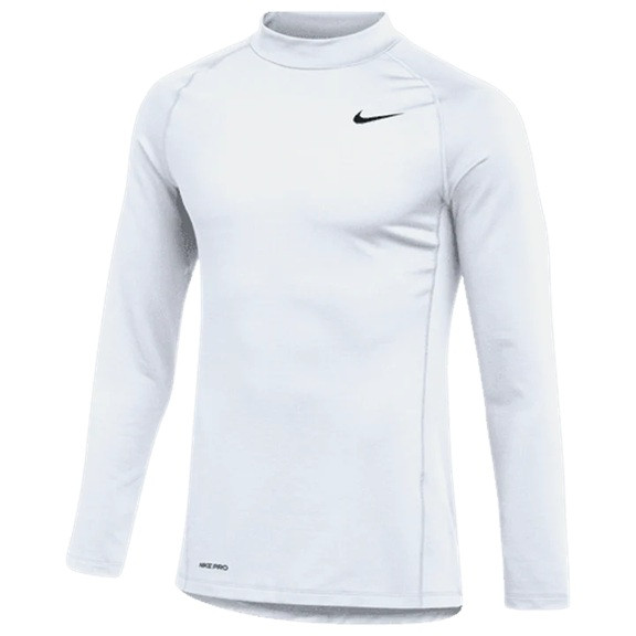 Nike Pro-Mock Neck Compression LS - White