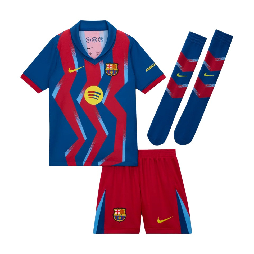 FC Barcelona サッカーウェア Nike上下セットジュニアLサイズ Nike FC Barcelona 25/26 4th Child Jersey Set
