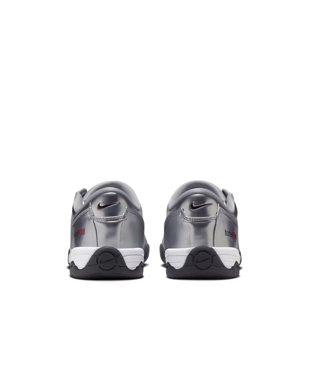 New Nike T90 SP Silver Metallic Sneakers with Red Accent Nike T90 SP - Silver/Red main image 4