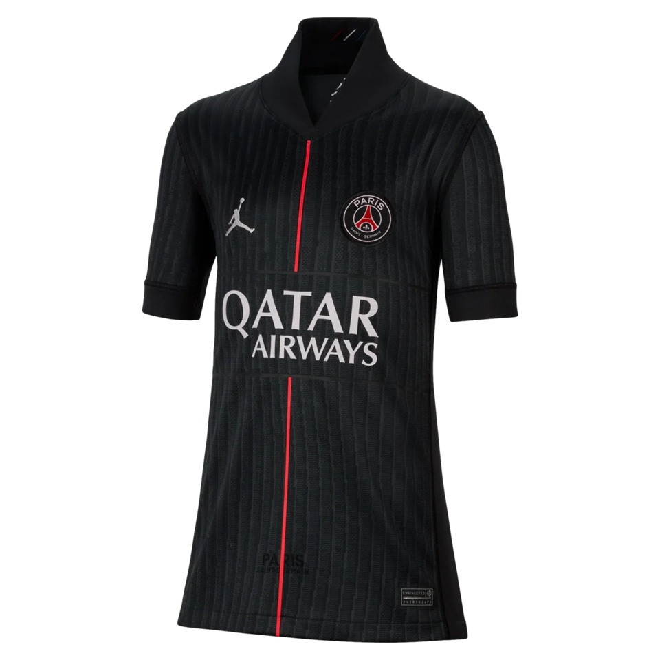 nike jordan psg 25-26 4th ユニフォーム XL 黒 パリ Nike Youth PSG Jordan 4th 25/26 Jersey - Black/Red