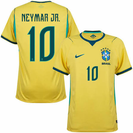 Nike Mens Brazil WC 26 Home Authentic Jersey - Yellow