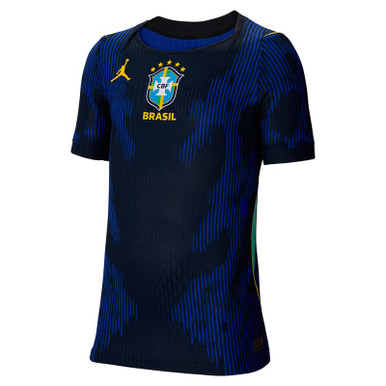 Nike JUMPMAN Youth Brazil WC 26 Away Authentic Jersey - Black/Blue