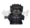 275114X TF-300 pulley drive air compressor with 4-hole base, water cooling, flange discharge, left ports, and engine lube system
