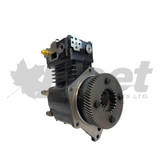 TF-550 Detroit air brake compressor 109429X remanufactured for 60 Series trucks. Right air inlet, top/right outlet, 109429X, 23522122, 065537, 23516840, 5001614, 5003150