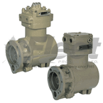 3558013X SS338E Cummins air brake compressor, remanufactured, fits L10, M11, N14 engines. Flange mount, left inlet, rear outlet, 15 CFM.