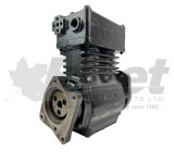 Remanufactured Bendix TF-550 CAT air brake compressor 5001940X with top-mounted ports and 31.5degree flange. 0R9756, 108987, 5001904