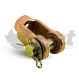 228790 clevis assembly for brake chamber, 5/8" thread, 1/2" pin, zinc-plated steel, heavy-duty truck brake fitment