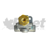 289714-G quick release check valve for truck brake systems, 1/4 and 3/8 npt ports, anti-compounding, cast body, universal fit