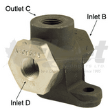 278615 double check valve for truck and trailer air brake systems, diaphragm type, 3/8" ports, non-position-sensitive
