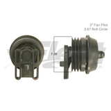 104874X FD-3 Detroit fan clutch, 7.28" pulley, 2.00" pilot, 3.87" bolt circle, 104874, 104874RX, 288614, 527980C93 Navistar, 208220046 VOLVO
