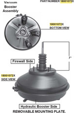 Delco 18001072X Electro-Boost hydraulic brake booster, remanufactured 7" piston rod unit for GMC C-60 medium-duty trucks, Delco 18001072, 18008773, 18008973, 6474218, 6700283, 7700436