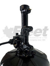 2512076X hydrovac brake booster for IHC trucks, single diaphragm, frame mount, 1/2" ports, 12-3/4" diameter