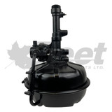 2512140X hydrovac brake booster for Ford F-700 trucks, frame mount, single diaphragm, 12-3/4" diameter, 5/16" inverted flare ports