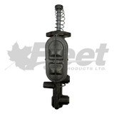 C3510SX Midland reman master cylinder, fits Navistar trucks, dual 5/16" & 1/4" IF outlets, angled reservoir. Midland C3510S, Casting #300406F / 300406 / 30014, OEM #366658C93