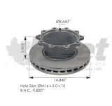FP71601 UL-style air disc brake rotor for PAN19 with ABS ring, 10-bolt 377 mm diameter