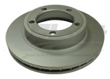 FPK123573 hydraulic brake rotor 15.00" OD, hat style, 5-hole, ABS exciter, fits 1990s IHC 1400- 4000 Series front axles.