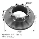 FPK123642 Air Disc Rotor, UL-Style, 17.10" OD, 10-hole for Meritor EX225 calipers 23-123642, 23-123642-002, 23-123642-XXX, 123642, 23123642002 | Dayton Parts: 123642 | ConMet: 10080753, 10082181 | Abex: ADR180453 | Durabrake: 56642 | Webb: 55060, 55060F, 55060P | MCI: 15-03-1012 | WABCO: ATR433143216 | Automann: 153.123642 | FGI: SSR930 | KIC: 72000 | SilverbackHD: 56AR642G, 76AR613G