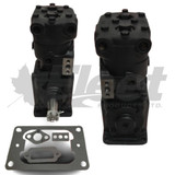 227401X TF-400 pulley drive compressor, 4-hole mount, water-cooled, right ports, fits Bendix air brake systems