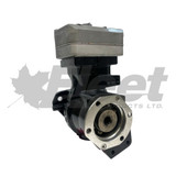 9111545100X air brake compressor, remanufactured for Cummins B-Series, 75mm SS318, flange mount, water-cooled, 15.2 CFM 3955461, 3966513, 4946291, 5286964.