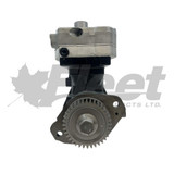 9111545100X air brake compressor, remanufactured for Cummins B-Series, 75mm SS318, flange mount, water-cooled, 15.2 CFM 3955461, 3966513, 4946291, 5286964.