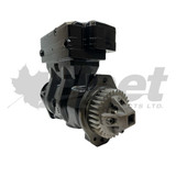 9115150200 WABCO 85MM twin-cylinder air brake compressor Cummins: 3686475, 3686476, 3686476RX, 3687356, 3687356N, 3687356NX, 3687356RX, 3687357, 5663565, 5663565RX, 707115AT, 1650792065 | WABCO: 9115150200, 9115150207