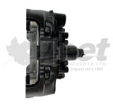 FPKLRG631WCX reman Meritor D-LISA RH air disc caliper w/carrier for MCI E-Series buses, fits 22.5" wheels, PE1312HK pads.