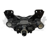 FPKLRG630WCX reman Meritor D-LISA LH air disc caliper w/carrier for MCI buses, fits 22.5" wheels, PE1312HK pad.