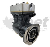 DF-596 Detroit Diesel air brake compressor new, part 5005875, fits Series 60/50 engines, flange mount with 27 CFM capacity. 5005875, DF596, R23524143, 5005920, 5006407, 5008303, 5011086