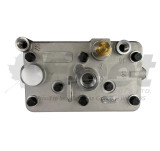 DF-596 Detroit Diesel air brake compressor new, part 5005875, fits Series 60/50 engines, flange mount with 27 CFM capacity.