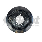 202261X Lucas Girling LH brake backing plate, 1.75" bore, RC-01 valve, fits 6- 7" shoes, hydraulic drum system 203261, E9423, E11827
