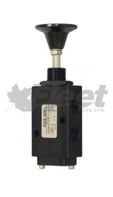 ra221-3 3-way push-pull valve for truck and trailer, 3/8" ports, spring return, manual air suspension or lift axle control
