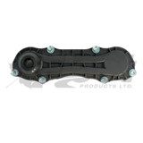 FPKADB22 ADB22 caliper major repair kit with guide pins, lever, bridge housing, adjuster chain, bearings, seals, and covers for Knorr-Bremse SN7/SB7.