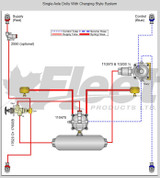 Sealco 110200-G relay emergency valve, charging style with ratio feature, 1/4" control and supply ports, 3/4" reservoir, four 3/8" deliveries, 4.5 PSI crack pressure.