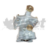 Sealco 110200-G relay emergency valve, charging style with ratio feature, 1/4" control and supply ports, 3/4" reservoir, four 3/8" deliveries, 4.5 PSI crack pressure.