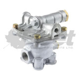 Sealco 110200-G relay emergency valve, charging style with ratio feature, 1/4" control and supply ports, 3/4" reservoir, four 3/8" deliveries, 4.5 PSI crack pressure.