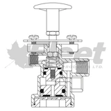 SEL99600, Sealco 99600, automatic shut-off valve, push-pull dash valve, air brake control valve, 1/4 NPT ports, RSL99600, ESL99600, Freightliner TDA RSL99600, 99600B replacement.
