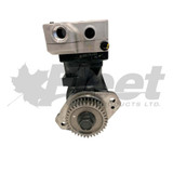 9111530147X reman Cummins ISB air compressor SS318 85MM with M27 STOR ports, 18.7 CFM output, OEM-fit for 6.7L applications. 4933559, 5286960, 9111530140, 9111530147, 5301082, 702381AT