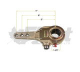 FP44071 manual slack adjuster with 28 spline, 1-1/2 inch cam and 5, 6, 7 inch arm lengths for truck brakes