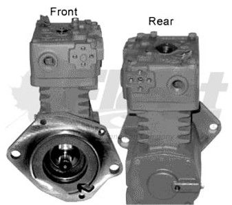 109251X TF-550 CAT air brake compressor for 3406B/3406E/C15, 13.2 CFM, dual-cylinder, water/air cooled