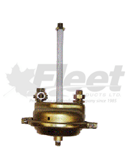 2000SC type 20 service brake chamber for heavy-duty vehicles, 2.25" stroke, 10.15" rod, steel housing, orange stroke indicator
