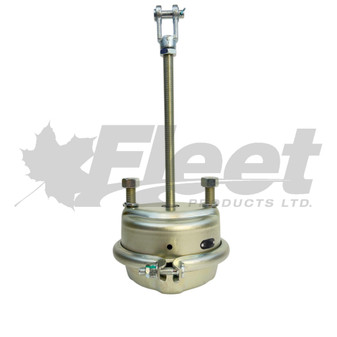 2000SC type 20 service brake chamber for heavy-duty vehicles, 2.25" stroke, 10.15" rod, steel housing, orange stroke indicator