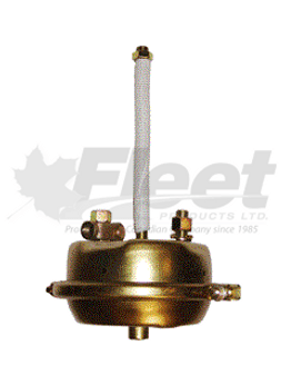 3000SC type 30 service brake chamber for heavy-duty trucks, 2.5" stroke, 10.34" push rod, orange alert, fmvss 121 compliant