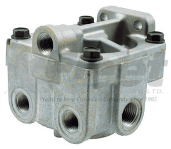 kn28060-g relay valve for trucks and trailers, 4.6 psi crack, 1/2" and 3/8" ports, responsive brake actuation