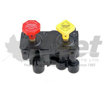 kn20615-g manifold dash valve for truck/trailer air brake control, 2 spools, 1/4" npt ports, horizontal mount, egc housing
