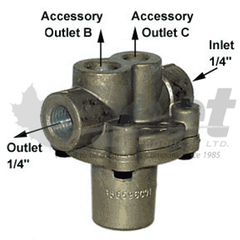 kn31000-g pressure protection valve for truck and trailer air brake systems, 65 psi open, 1/4" npt ports