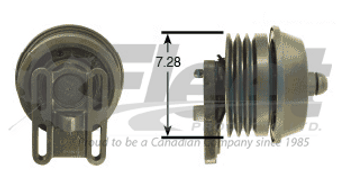 104873X FD-3 Detroit fan clutch, 7.28” pulley, 2.050” pilot, 3.87” bolt circle, pneumatic spring-engaged reman