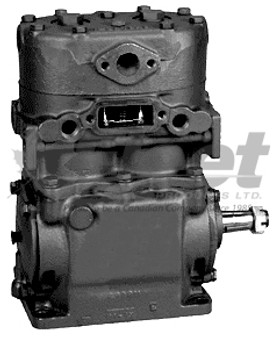 228479X TF-500 Pulley Drive Air Brake Compressor with water cooling, flange discharge, 12-13 CFM capacity for heavy trucks
